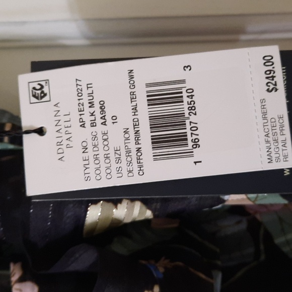 Adrianna Papell Floral Maxi Dress - Black and Blue - Picture 6 of 16